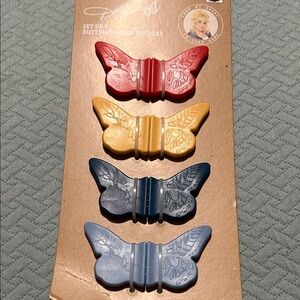 Butterfly Napkin Holders Set by Pioneer Woman - Red, Yellow, Blue